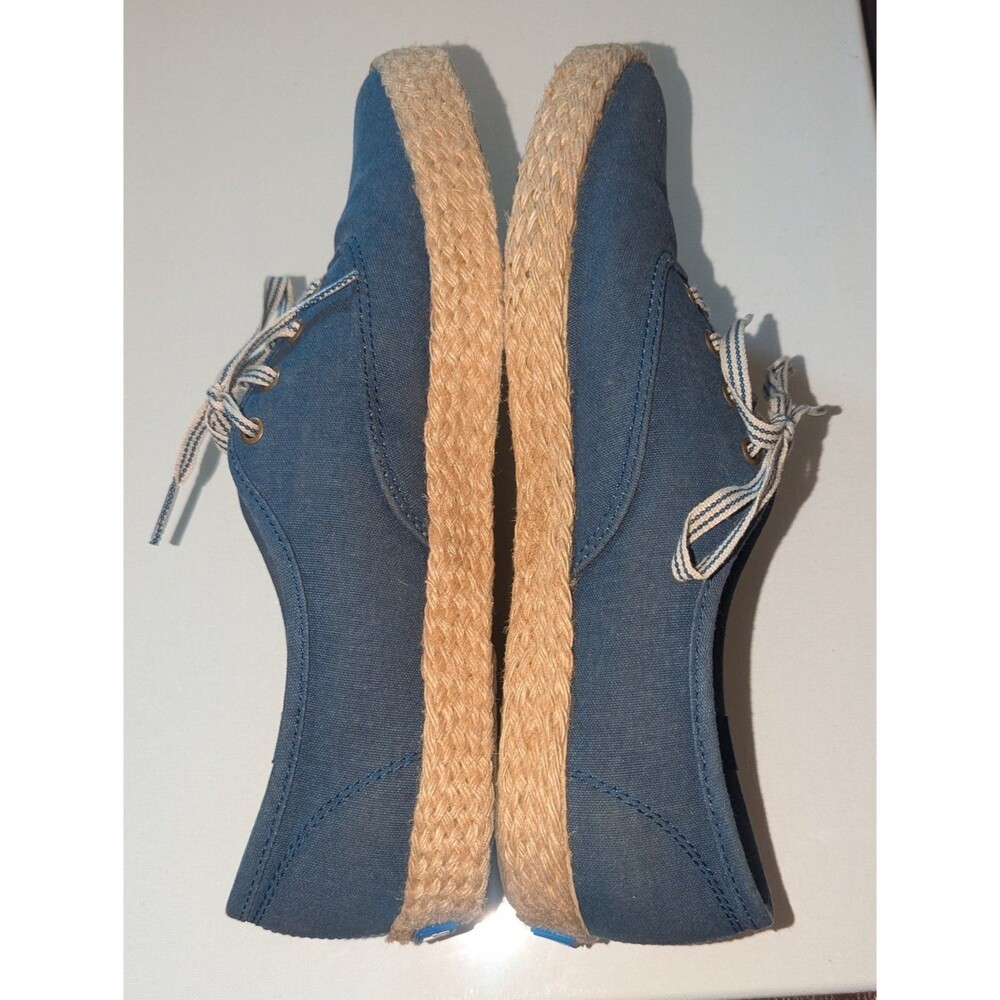 KEDS Women’s Ortholite Size 8 Chambray Jute Lace Up Tennis Shoes Loafers - Picture 9 of 10